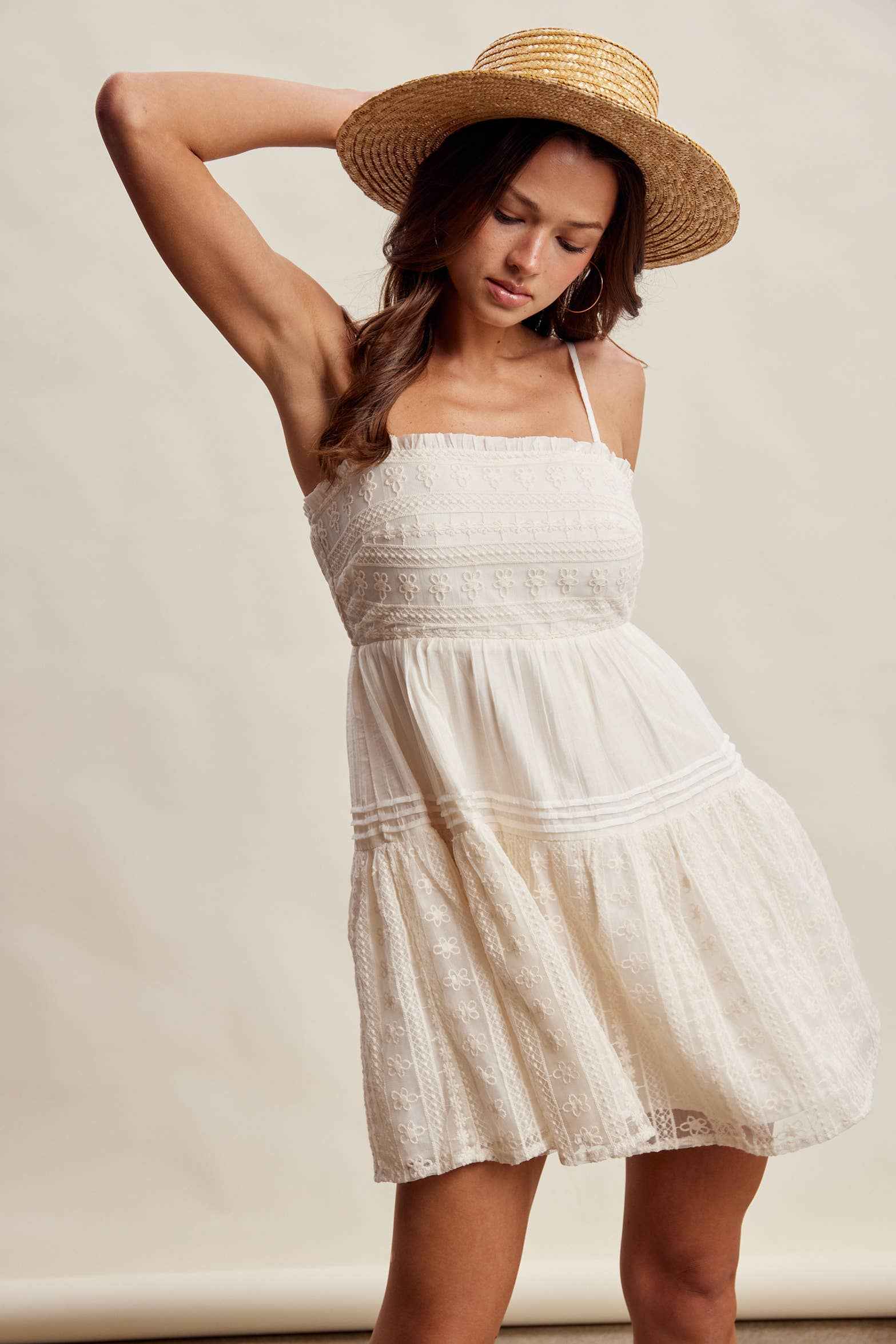 Lace Tiered Mini Dress LD1628