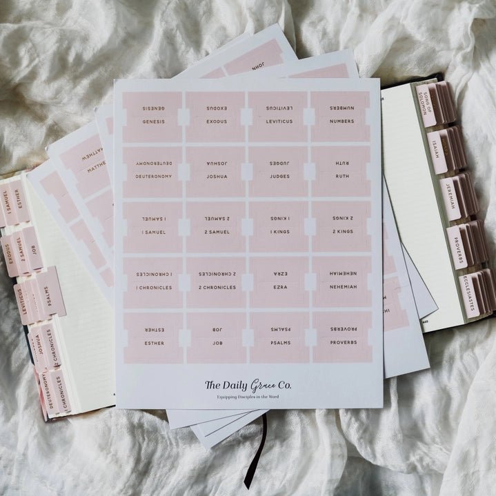 Bible Tabs | Matte, Flexible, Blush Color - Fairway Faith Apparel Co