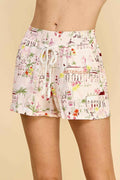 DRAWSTRING PRINTED SHORTS IN BLUSH - Fairway Faith Apparel Co