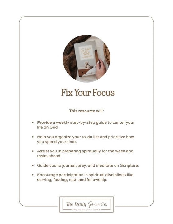 Fix Your Focus Devotional - Fairway Faith Apparel Co