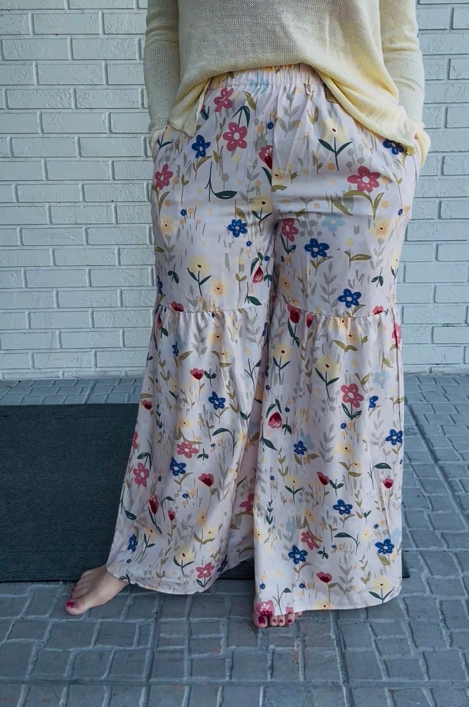 Floral Wide Leg Pants - Fairway Faith Apparel Co