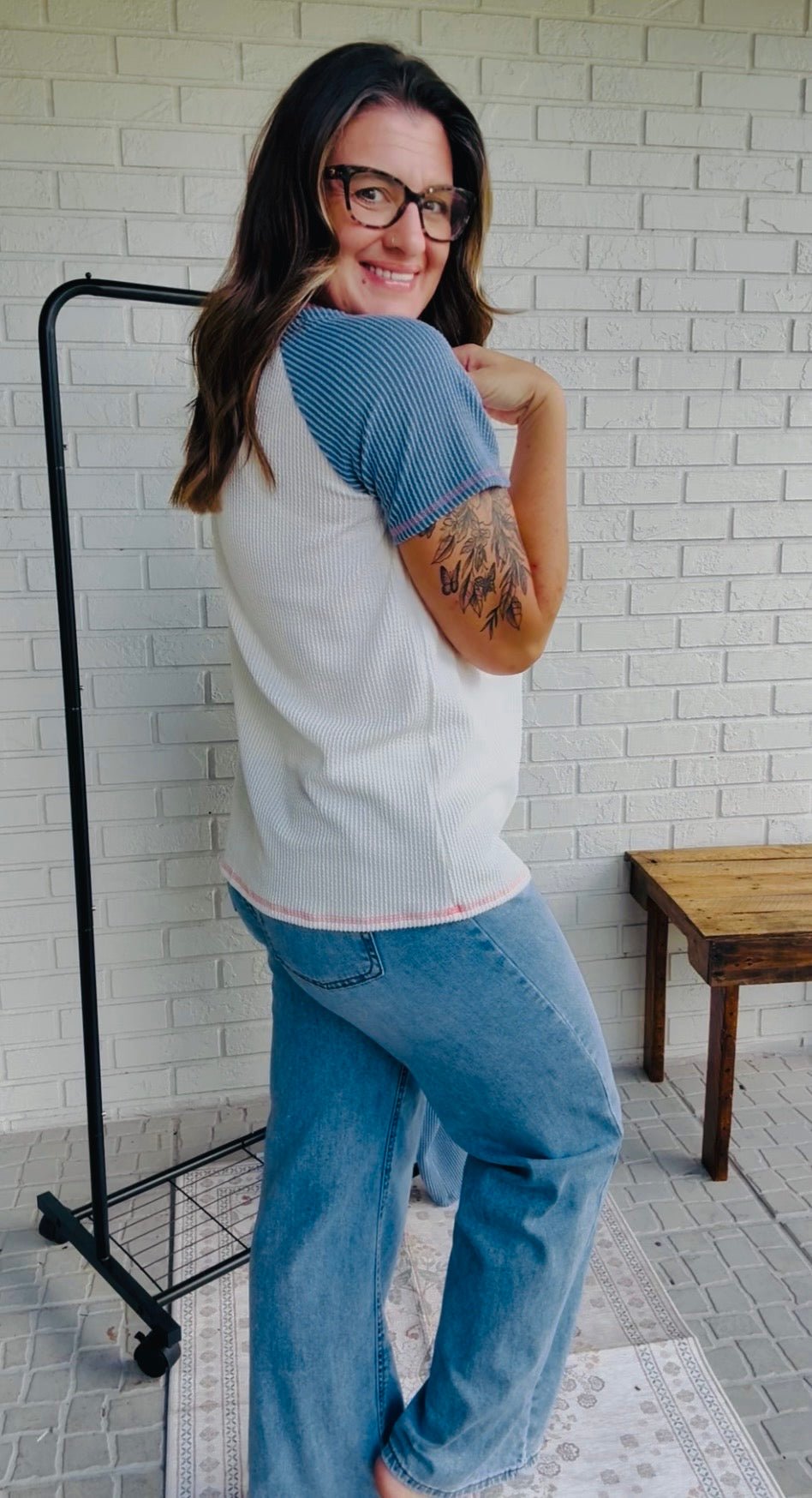 Henley Top | Textured Casual Short Sleeve - Fairway Faith Apparel Co