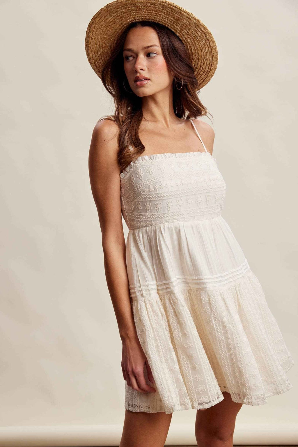 Lace Tiered Mini Dress LD1628 - Fairway Faith Apparel Co