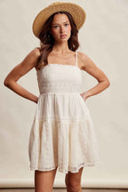 Lace Tiered Mini Dress LD1628 - Fairway Faith Apparel Co
