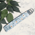 Light Blue Floral Print Wristlet - Fairway Faith Apparel Co