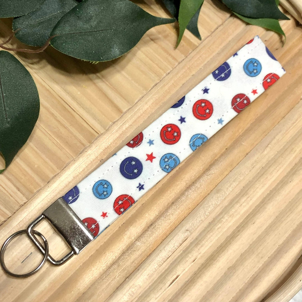 Patriotic Smiley Faces Wristlet - Fairway Faith Apparel Co