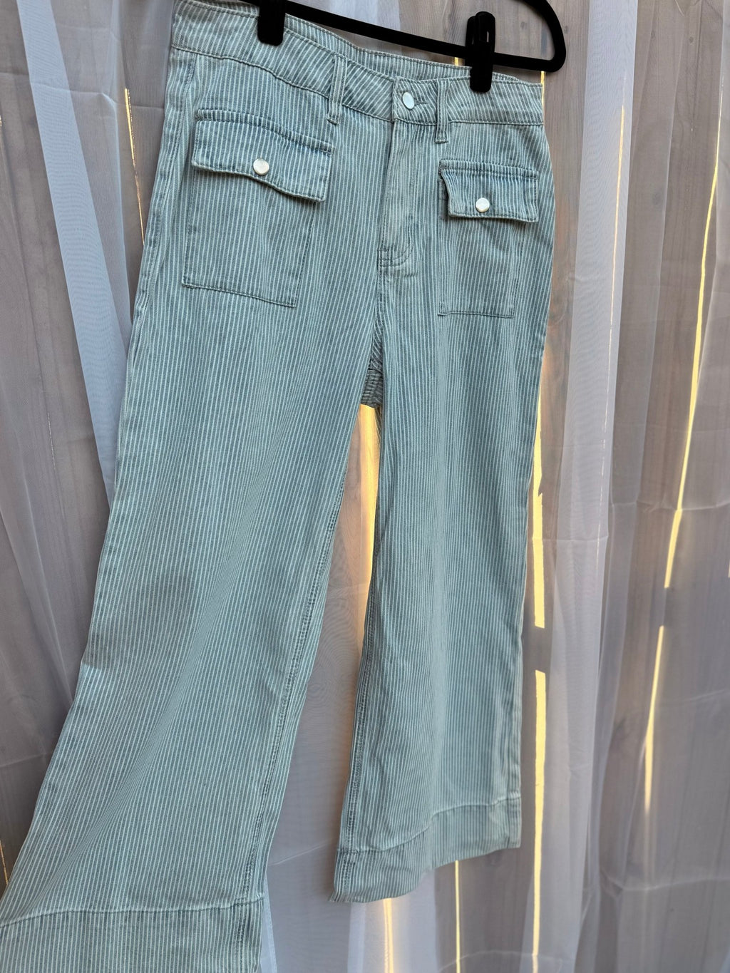 Striped Wide Leg Denim | High-Rise - Fairway Faith Apparel Co